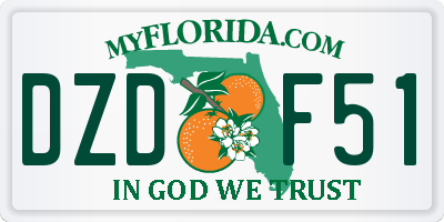 FL license plate DZDF51