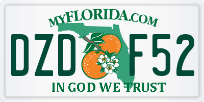 FL license plate DZDF52