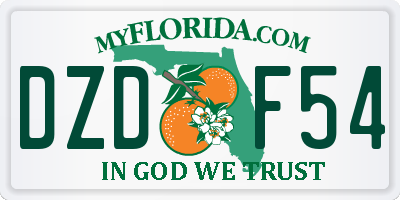 FL license plate DZDF54