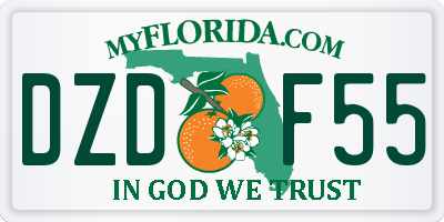FL license plate DZDF55