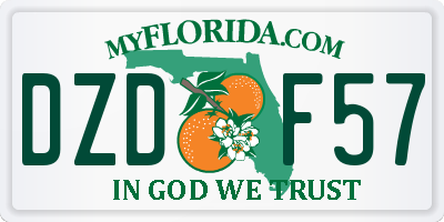 FL license plate DZDF57