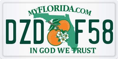 FL license plate DZDF58