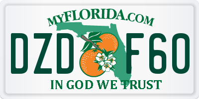 FL license plate DZDF60