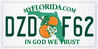 FL license plate DZDF62