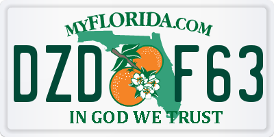 FL license plate DZDF63