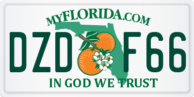FL license plate DZDF66
