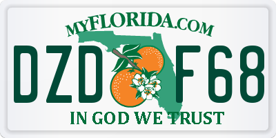 FL license plate DZDF68