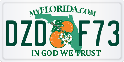 FL license plate DZDF73