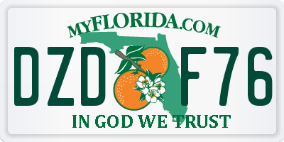 FL license plate DZDF76