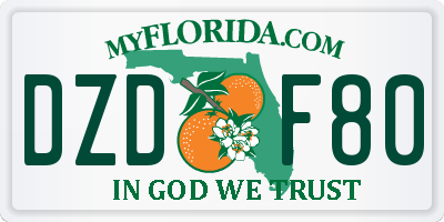 FL license plate DZDF80
