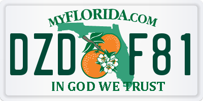 FL license plate DZDF81