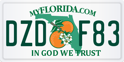FL license plate DZDF83