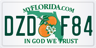 FL license plate DZDF84