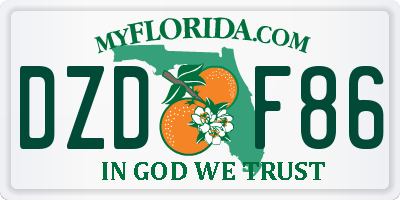 FL license plate DZDF86