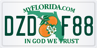 FL license plate DZDF88