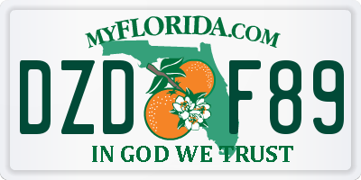 FL license plate DZDF89