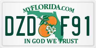 FL license plate DZDF91