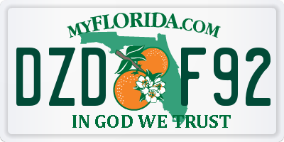 FL license plate DZDF92