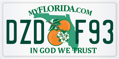 FL license plate DZDF93