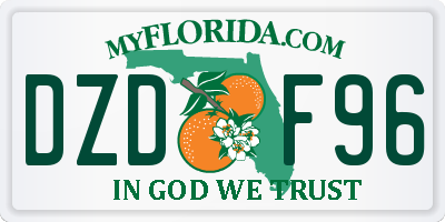 FL license plate DZDF96