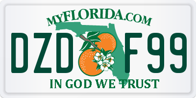 FL license plate DZDF99