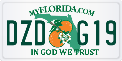FL license plate DZDG19