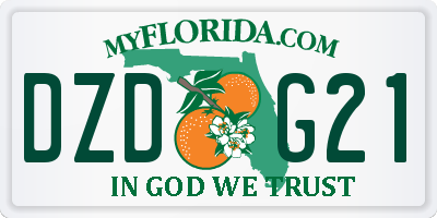 FL license plate DZDG21