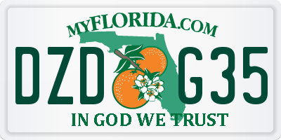 FL license plate DZDG35