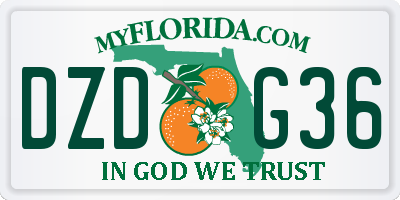 FL license plate DZDG36