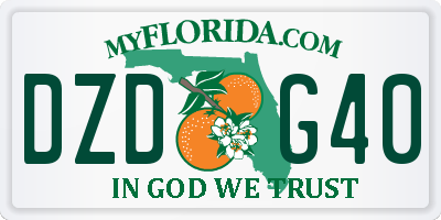 FL license plate DZDG40