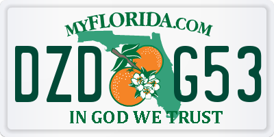 FL license plate DZDG53