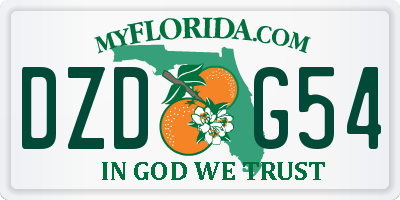 FL license plate DZDG54