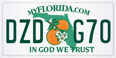 FL license plate DZDG70