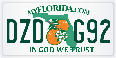 FL license plate DZDG92