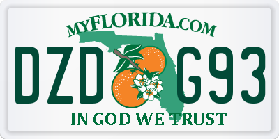 FL license plate DZDG93