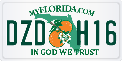 FL license plate DZDH16