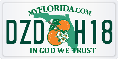 FL license plate DZDH18