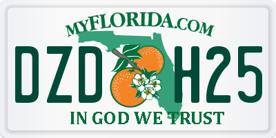 FL license plate DZDH25