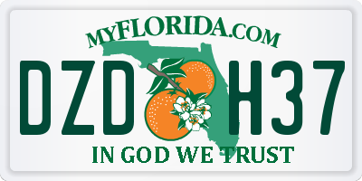 FL license plate DZDH37