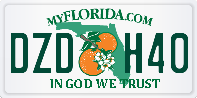 FL license plate DZDH40