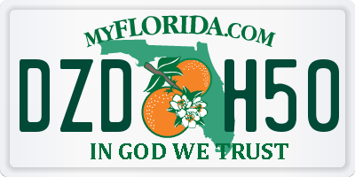 FL license plate DZDH50