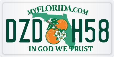 FL license plate DZDH58