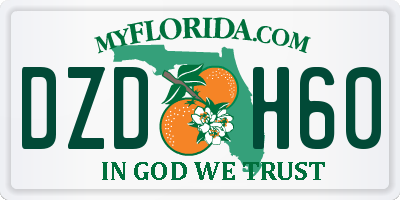 FL license plate DZDH60