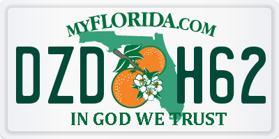 FL license plate DZDH62