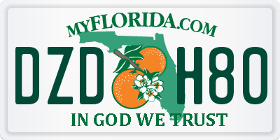 FL license plate DZDH80