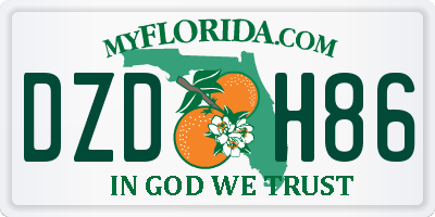 FL license plate DZDH86