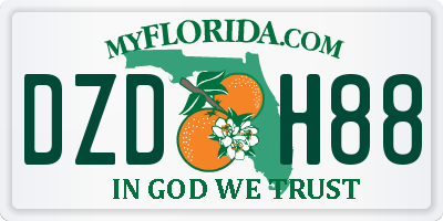 FL license plate DZDH88