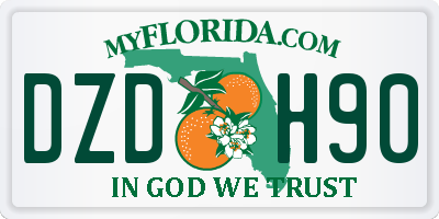 FL license plate DZDH90
