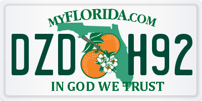 FL license plate DZDH92