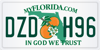 FL license plate DZDH96